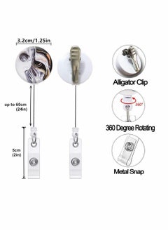 KASTWAVE Marble Badge Clip, Badge Holder Retractable Id Card Badge Holder With Alligator Clip, Name Nurse Decorative Badge Reel Clip On Card Holders 4 Pack Art Marble  - Image 2