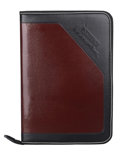 KAANUKA PU Leather Executive Portfolio File Folder – Legal Size Document Holder with 24 Leafs/Pockets, Certificate Organizer, Professional Zip File for Office, School & Business Use - Image 1