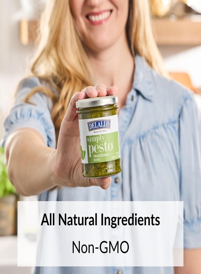 DeLallo Traditional Basil Pesto, Made in Italy, Gourmet Spread, Ready to Use Pasta Sauce, Made with Fresh Ligurian Basil, Olive Oil, Pine Nuts, and Parmesan Cheese, Non-GMO, All Natural, 6.35 oz Jar, (2 Pack) - Image 3