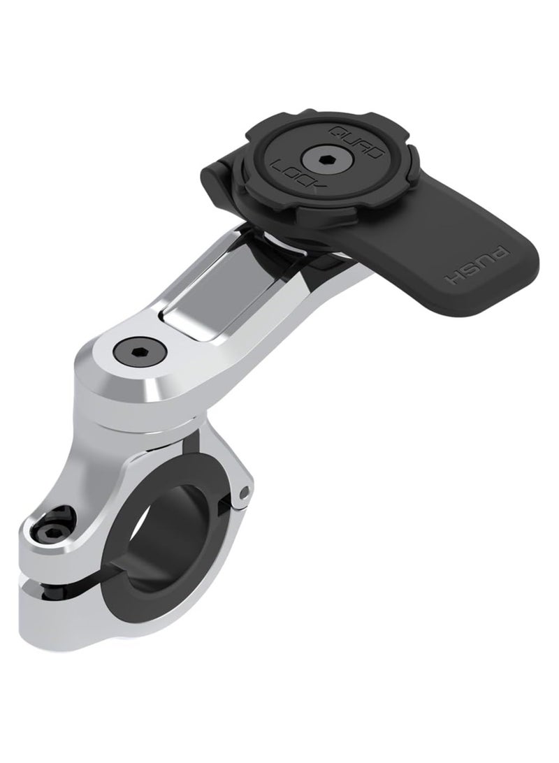 Quad Lock Motorcycle Handlebar Mount Pro Chrome for iPhone, Samsung Galaxy and Pixel Smartphone