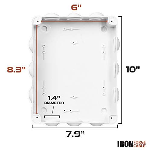 Iron Forge Cable Outdoor Electrical Junction Box - 10.2 x 8 x 3.2 Inch Dustproof Waterproof Electrical Box for Outdoor - Universal Enclosure Box - Image 2