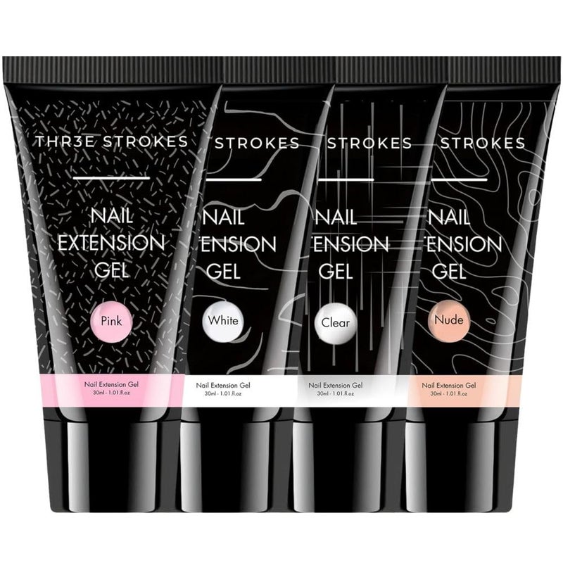 THR3E STROKES Poly Gel Nail Kit PolyGel with Slip Solution Mini U V Nail Light Poly Nail Gel Kit for Beginners with Everything Extension MINIMUM 180S TO DRY JADE KIT - Image 4
