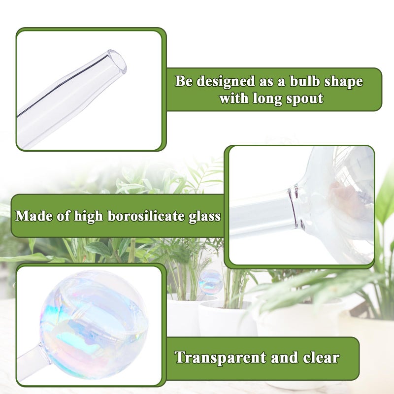 Pynqdfu 8 Pcs Plant Watering Globes Glass Rainbow Gradient Plant Watering Globes Self Watering Planter Insert Automatic Plant Watering Devices For Indoor Outdoor Flowerpot Hanging Plants Home Garden - Image 4