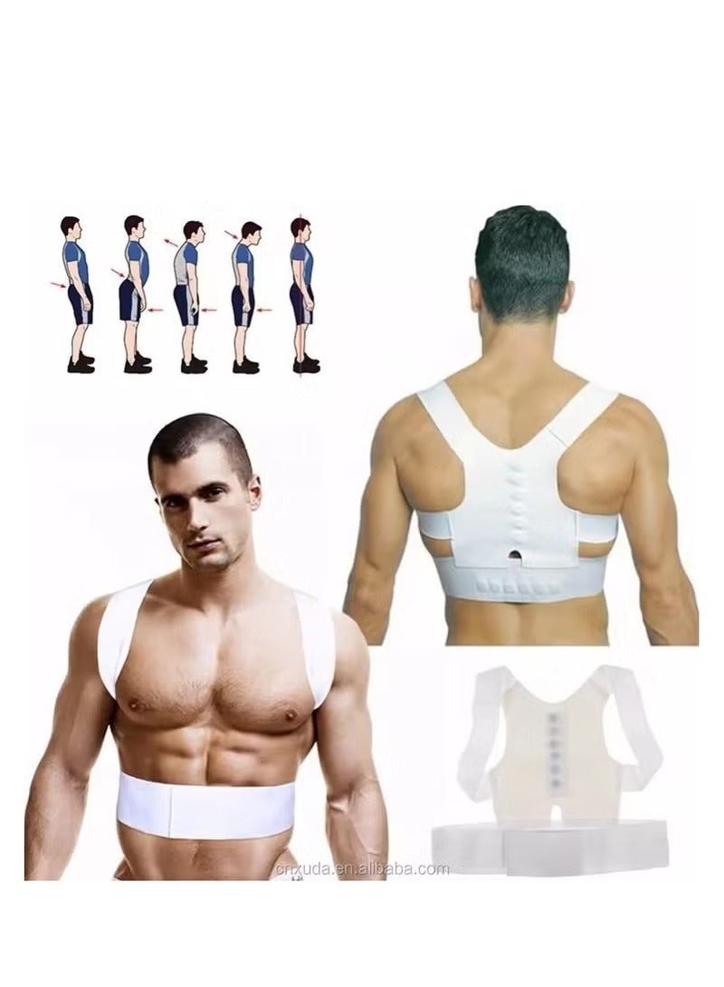 Brace Shoulder Spine Back Support Magnetic Therapy Posture Corrector Belt(M) - Image 1