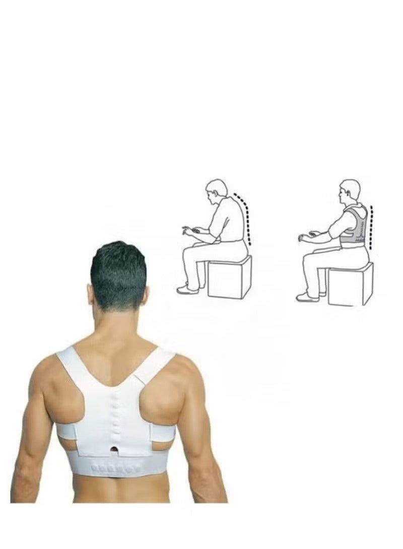 Brace Shoulder Spine Back Support Magnetic Therapy Posture Corrector Belt(M) - Image 3