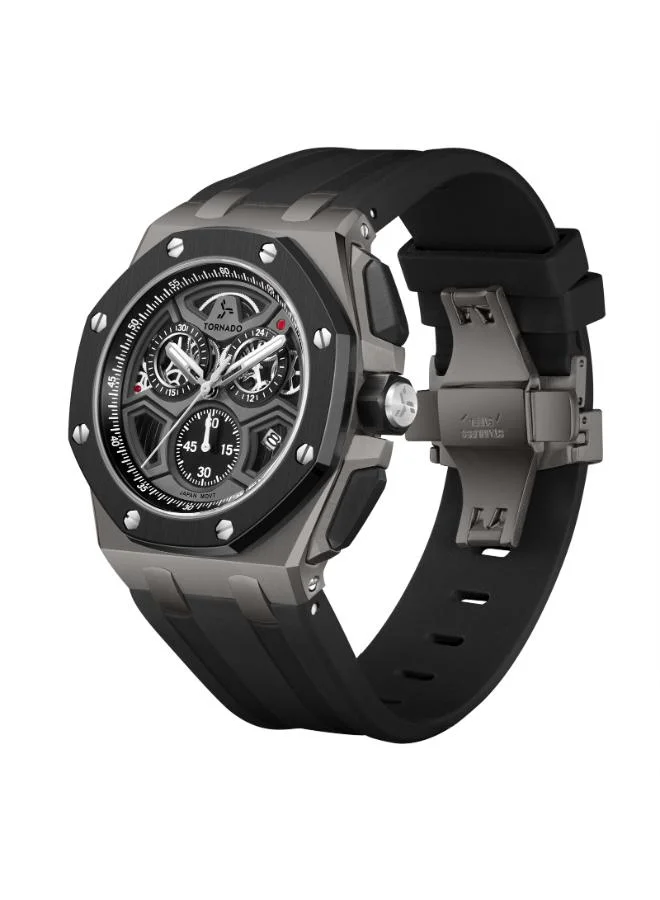 TORNADO Men's Silicone Chronograph Watch T25103-XSBXB - 43mmx52mm mm