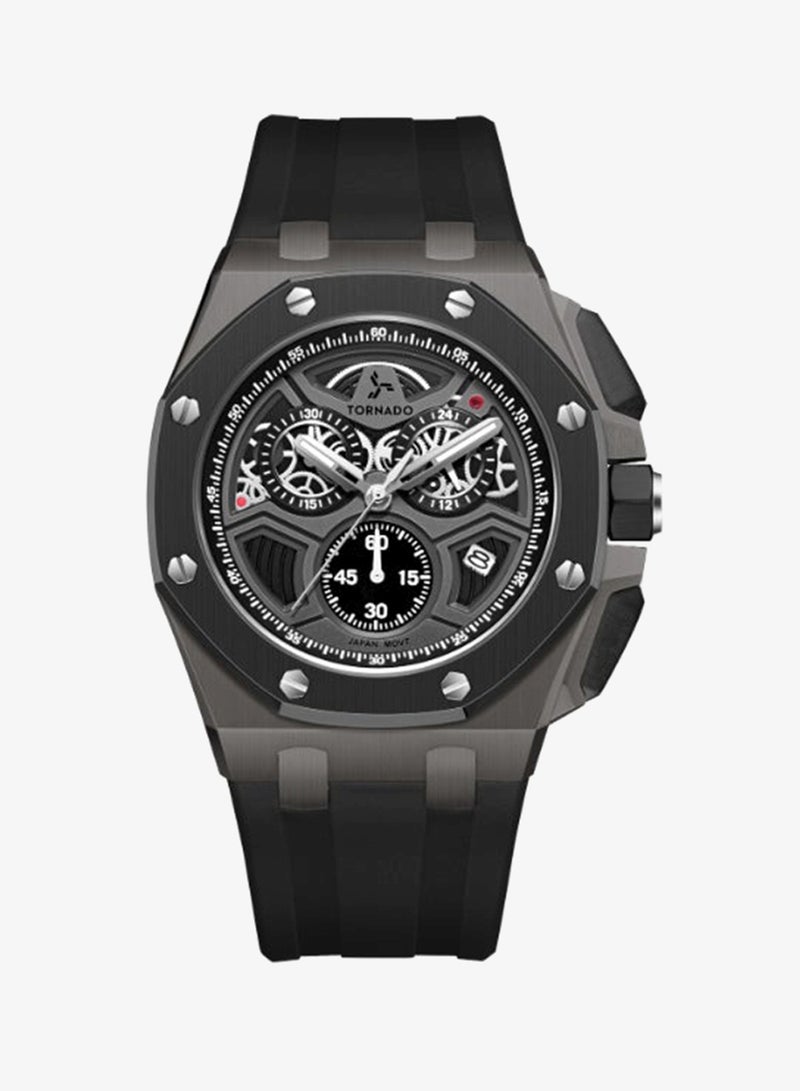TORNADO Men's High Quality Flexible And Durable Silicone Chronograph Watch T25103-XSBXB - 43mm mm - Image 1