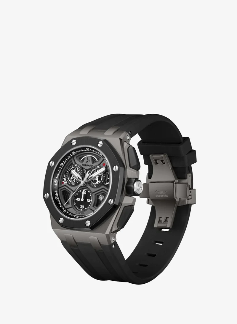TORNADO Men's High Quality Flexible And Durable Silicone Chronograph Watch T25103-XSBXB - 43mm mm