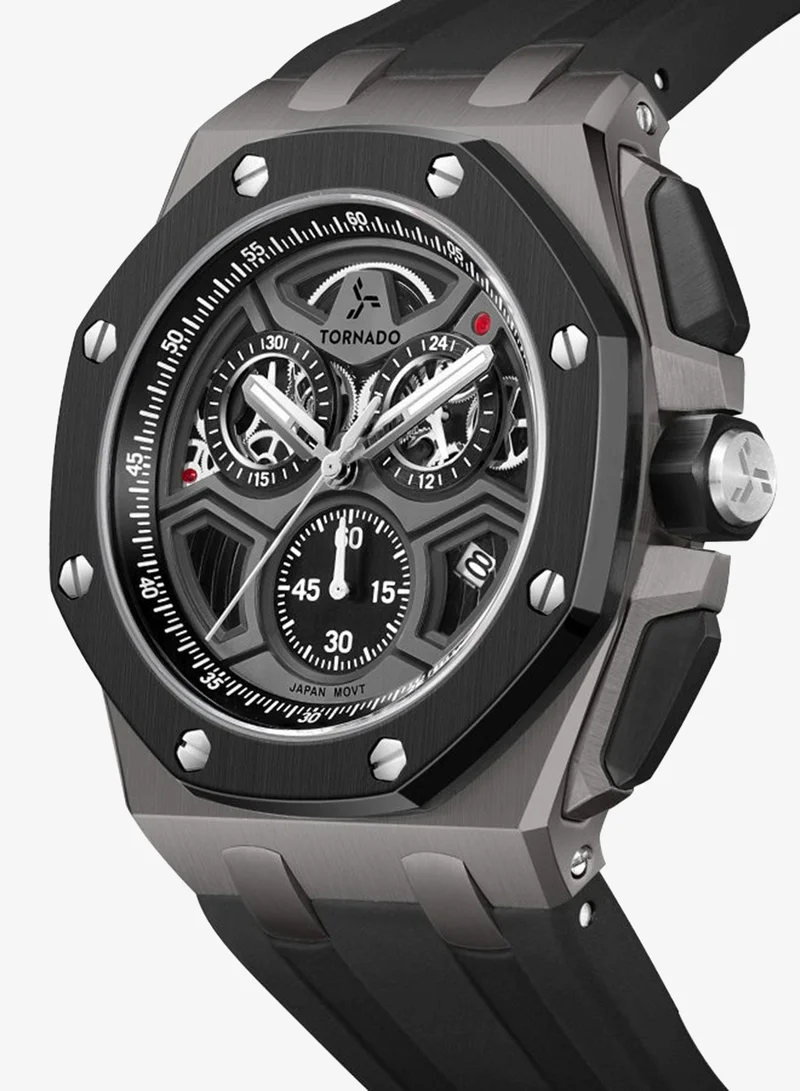Tornado  Men's High Quality Flexible And Durable Silicone Chronograph Watch T25103-XSBXB - 43mm mm for Men | Best Price UAE