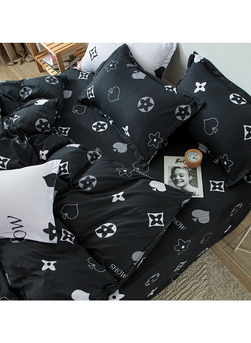 Sharpdo Four-piece bedding set microfiber soft quilt set with 1 quilt cover, 1 flat sheet and 2 pillowcases 2.2m bed（220*240cm） - Image 3