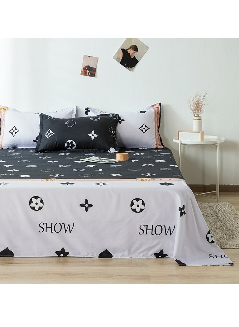 Sharpdo Four-piece bedding set microfiber soft quilt set with 1 quilt cover, 1 flat sheet and 2 pillowcases 2.2m bed（220*240cm） - Image 2