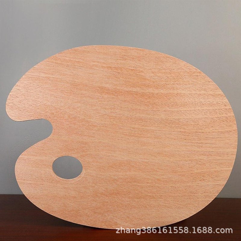 Square Wooden Palette Oval Palette Fine Arts Special Gouache Color Seal Oil Palette - Image 3
