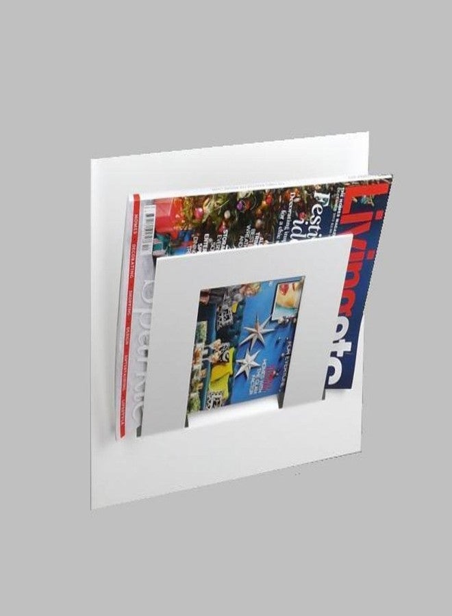 INDIAN DECOR Metal Single Tier Magazine Holder (White) - Image 1