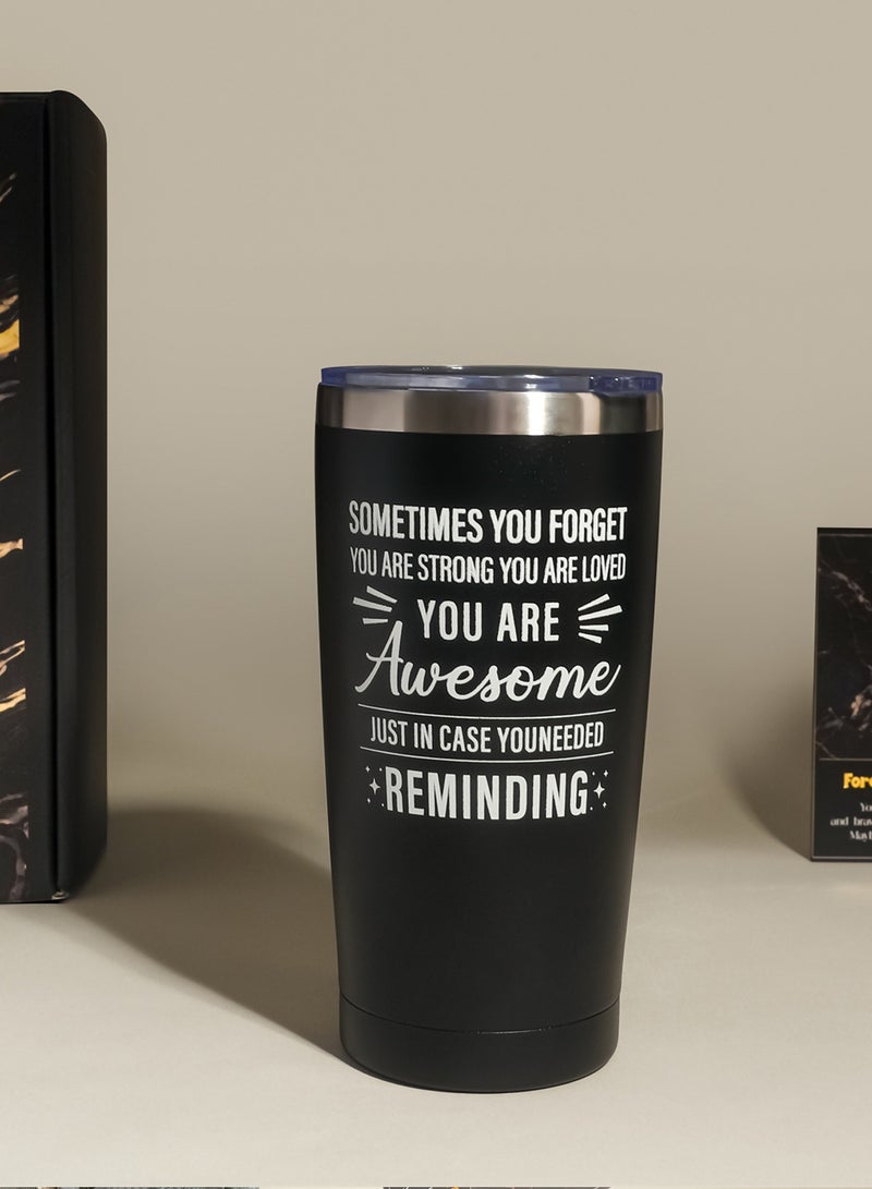 Arabest Men’s Premium Gift Set for Dad & Coworker - Black Tumbler, Lavender Candle & Plush Blanket (Father’s Day/Retirement Gift for Him) - Image 4