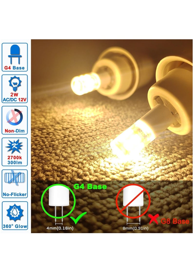 G4 LED Landscape Bulbs, G4 Halogen Equivalent 2800k Soft Warm White, 12V 2W JC Bi-Pin Low Voltage G4 Light Bulbs for Outdoor Deck Stair Step Path Microwave Chandelier Lighting 10Pcs - Image 2