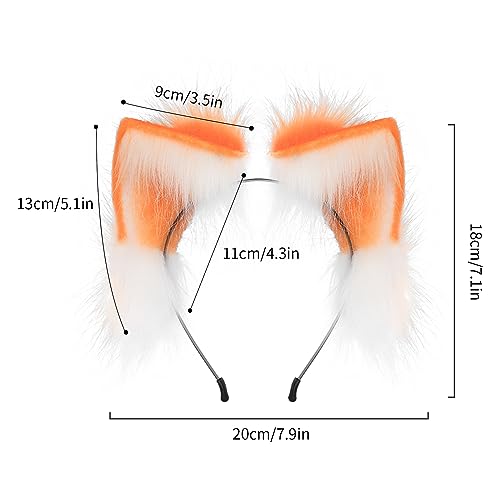 JUNBOON Faux Fur Cat Ears and Wolf Fox Tail Set Adult Claw Glove Kit for Halloween Anime Cosplay Party - Image 2