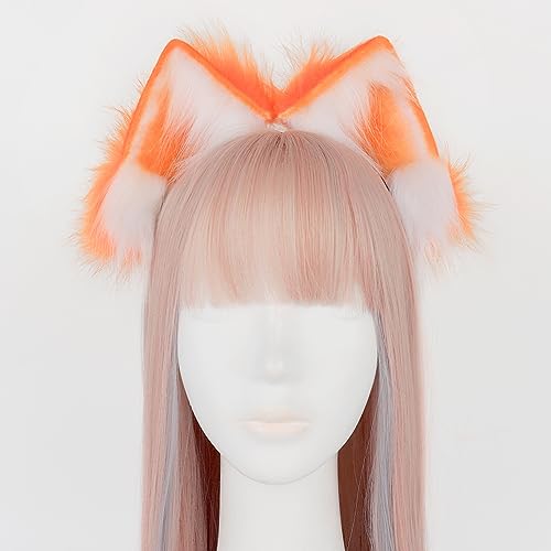 JUNBOON Faux Fur Cat Ears and Wolf Fox Tail Set Adult Claw Glove Kit for Halloween Anime Cosplay Party - Image 5