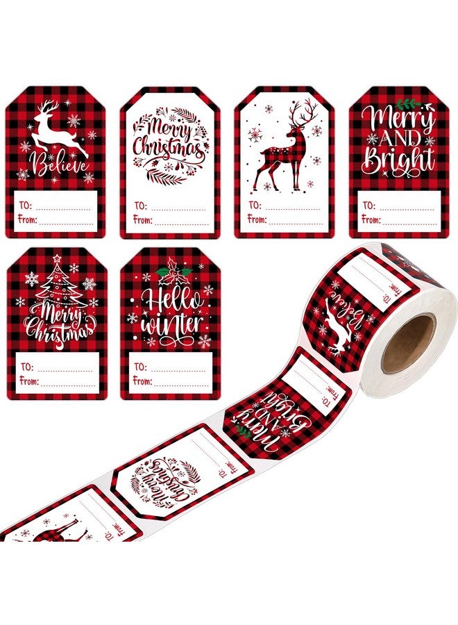 Containlol 300 Pcs Christmas Gift Tags Stickers Self Adhesive Foil Xmas Name Tag Labels Present Stickers Vintage Merry Christmas Gift Wrapping Sticker For Xmas Present Decor Holiday Party Supplies - Image 1