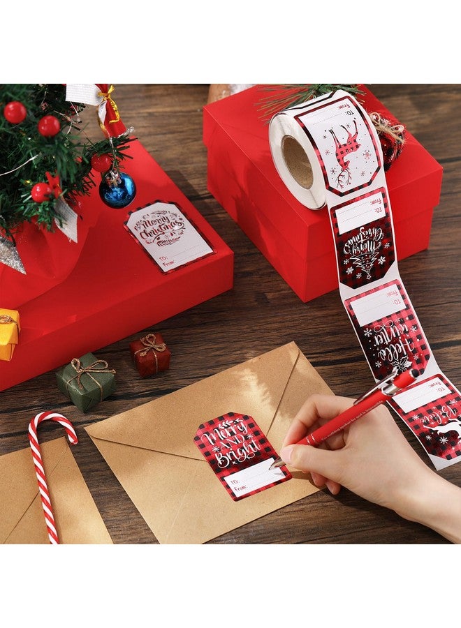 Containlol 300 Pcs Christmas Gift Tags Stickers Self Adhesive Foil Xmas Name Tag Labels Present Stickers Vintage Merry Christmas Gift Wrapping Sticker For Xmas Present Decor Holiday Party Supplies - Image 3