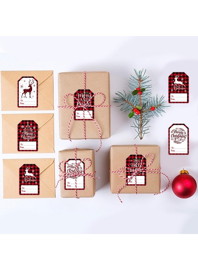 Containlol 300 Pcs Christmas Gift Tags Stickers Self Adhesive Foil Xmas Name Tag Labels Present Stickers Vintage Merry Christmas Gift Wrapping Sticker For Xmas Present Decor Holiday Party Supplies - Image 4