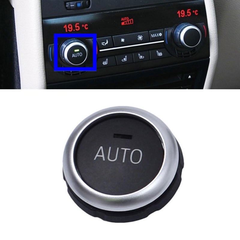 Goodithy AC Knob Button AUTO Climate Control Button Cover Temperature Adjustment Knob Switch Replacement for BMW 5 Series F10 5GT F07 6 Series F06 7 Series F01 F02 X5 F15 X6 F16 withAUTO