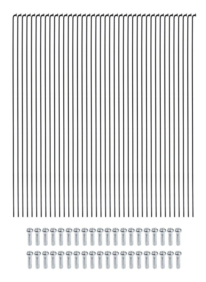Oedema 40 Pcs 14G 270mm Length Stainless Steel Bicycle Spokes Bike Wheel Universal Bicycle Spokes with Nipples for Ebike, City Bikes, Black - Image 1