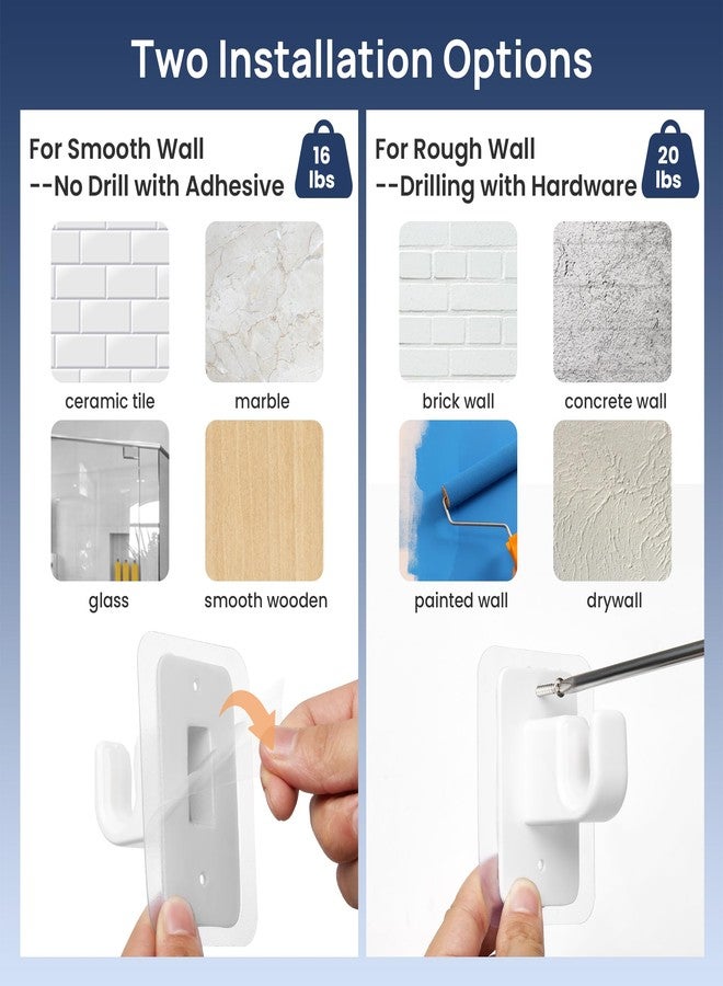 ENJOYBASICS No Drill Curtain Rods for Window 28 to 47 Inches, 5/8 Inch Diameter Renter Friendly Drapery Rod with Adhesive Brackets without Drilling, Adjustable from 27 to 52 Inches, White - Image 4