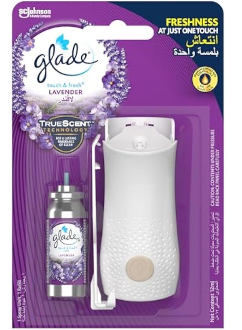 جليد حامل Touch & Fresh مع معطر جو برائحة اللافندر، انتعاش بلمسة واحدة فقط 12 مل - Image 1