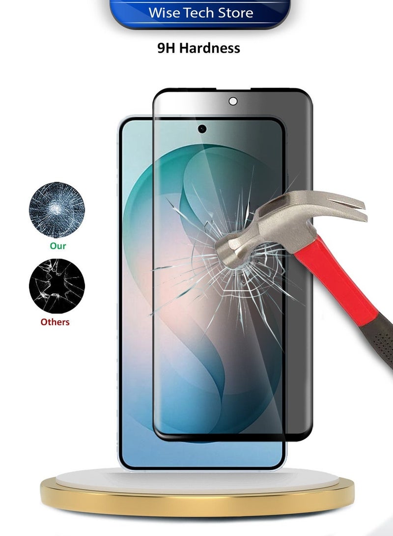 Wtech Samsung S26 Plus / S26+ 5G 2026 Premium Edge-Pro Series Privacy Full Glue Full Cover Tempered Glass Screen Protector - Clear/Black - Image 2
