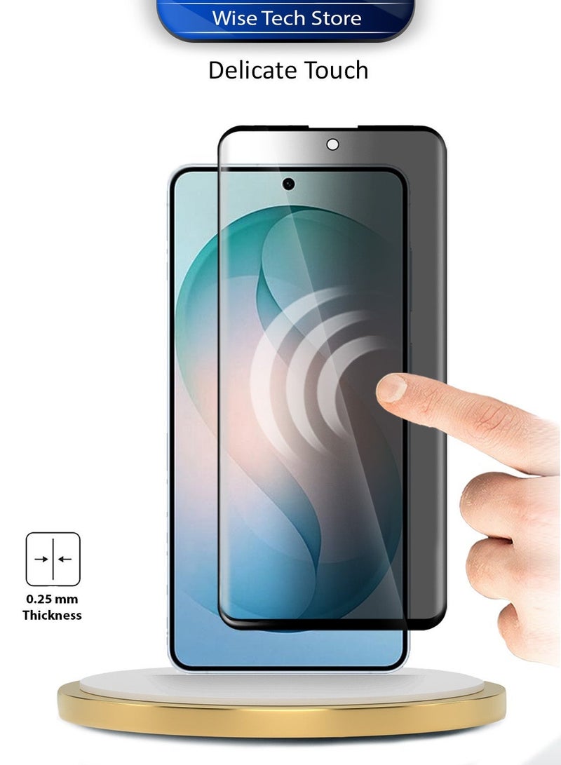 Wtech Samsung S26 Plus / S26+ 5G 2026 Premium Edge-Pro Series Privacy Full Glue Full Cover Tempered Glass Screen Protector - Clear/Black - Image 3