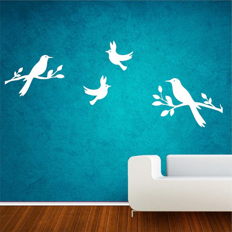 Sticker Yard Birds Wall Sticker & Decal (Color - White Matte Finish PVC Vinyl Size -119cm X 55cm) - Image 2