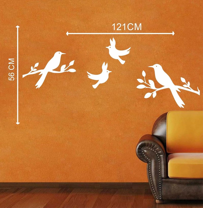 Sticker Yard Birds Wall Sticker & Decal (Color - White Matte Finish PVC Vinyl Size -119cm X 55cm) - Image 3