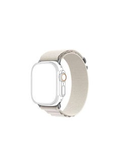 Generic Alpine Loop For Apple Watch 42/44mm Nylon Woven Ring Strap Series SE - White  - Image 2