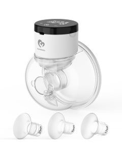 Bellababy Hands-Free Breast Pump Wearable Upgraded with 17mm, 19mm, 21mm Inserts, Touch Control LED Display Electric Breast Pump Portable Low Noise, 4 Modes & 9 Levels Suction, 24mm flange, 6 oz 