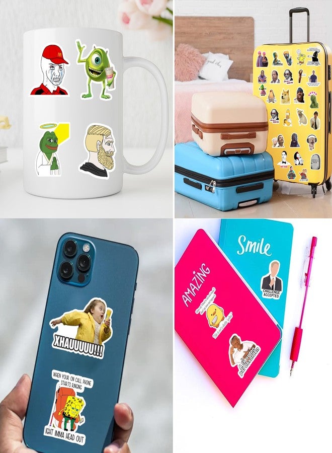 Rousrie Meme Stickers 302 Pcs Funny Laptop Sticker Pack for Teens & Adults Waterproof DIY Décor Water Bottles, Computer, Phone Case, Car Sticker, Cat Memes Packs for Bumper Wall - Image 3