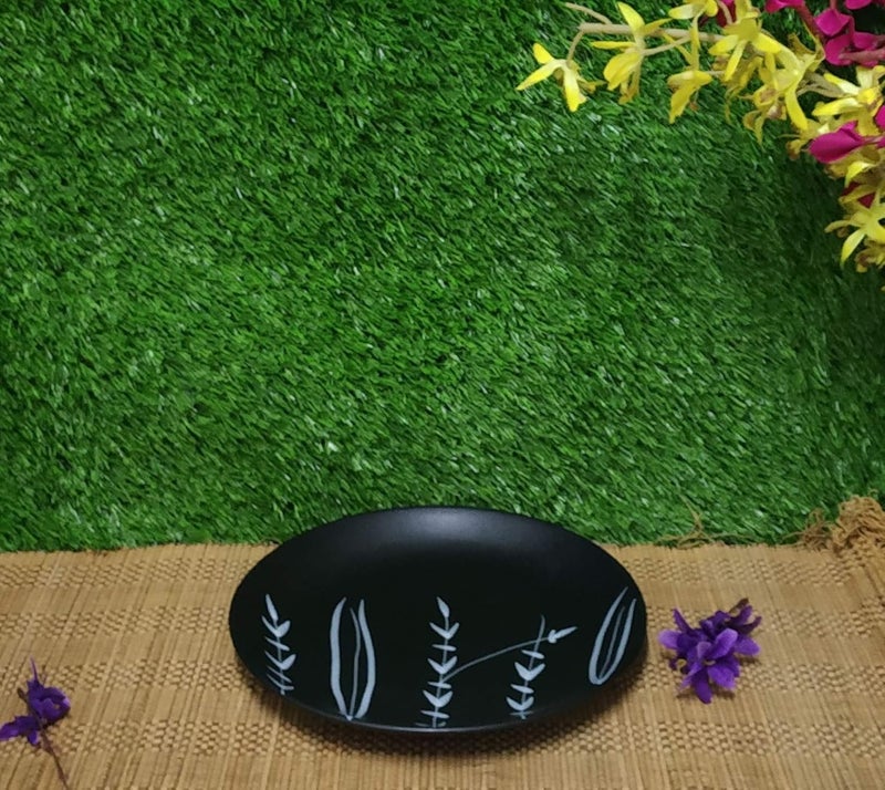 Caffeine Ceramic Handmade Black Bamboo Breakfast Set (Set of 3) - Image 5