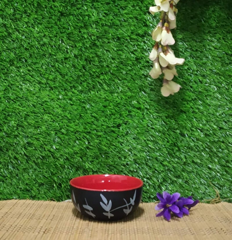 Caffeine Ceramic Handmade Black Bamboo Breakfast Set (Set of 3) - Image 3