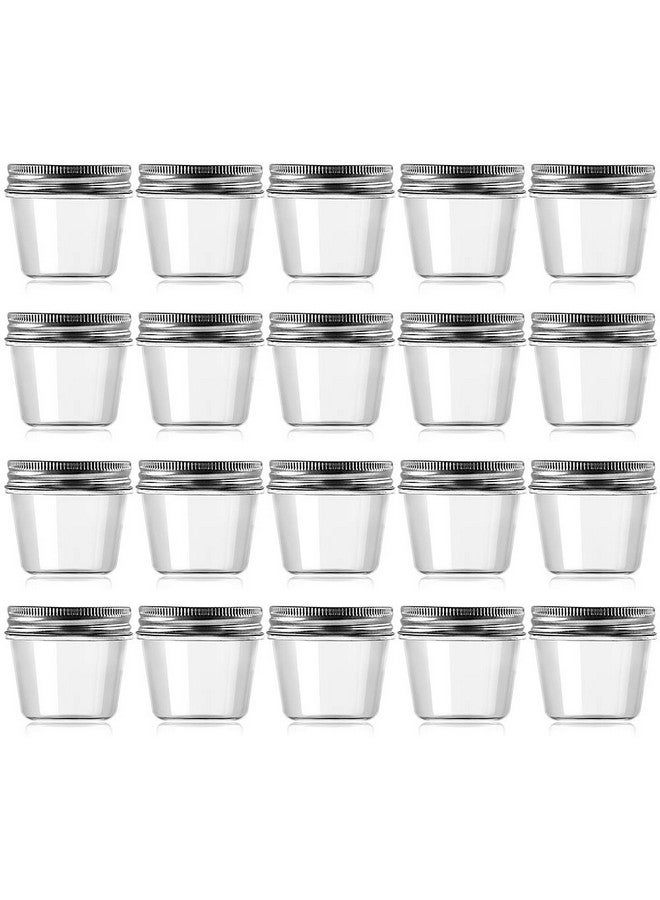 novelinks 4 Ounce Clear Plastic Jars Containers With Screw On Lids - Refillable Round Empty Plastic Slime Storage Containers for Kitchen & Household Storage - BPA Free (20 Pack) - Image 1