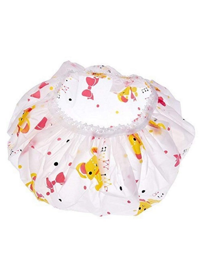 ماجنوس ديل قبعات استحمام فاخرة من الفينيل قابلة لإعادة الاستخدام، قبعة استحمام مقاومة للماء من مادة إي في إيه، صالونات التجميل للسيدات مع شريط مطاطي من الدانتيل (مقاس واحد يناسب الجميع) - أنماط ألوان جميلة متنوعة (مجموعة من 6 قطع) - Image 3