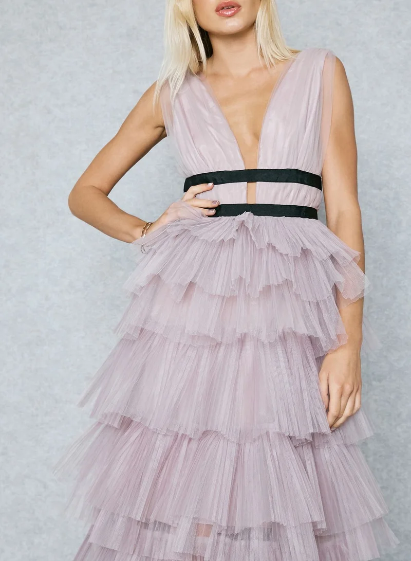 True Decadence Contrast Detail Prom Dress