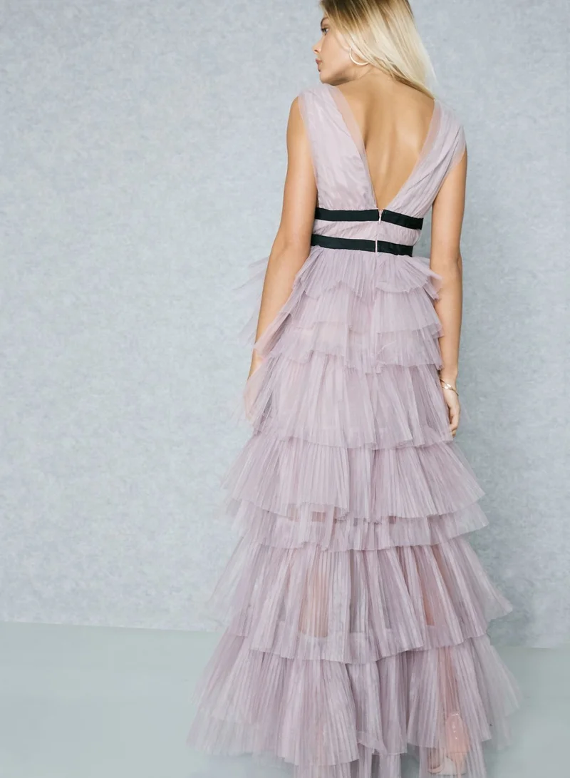 True Decadence Contrast Detail Prom Dress