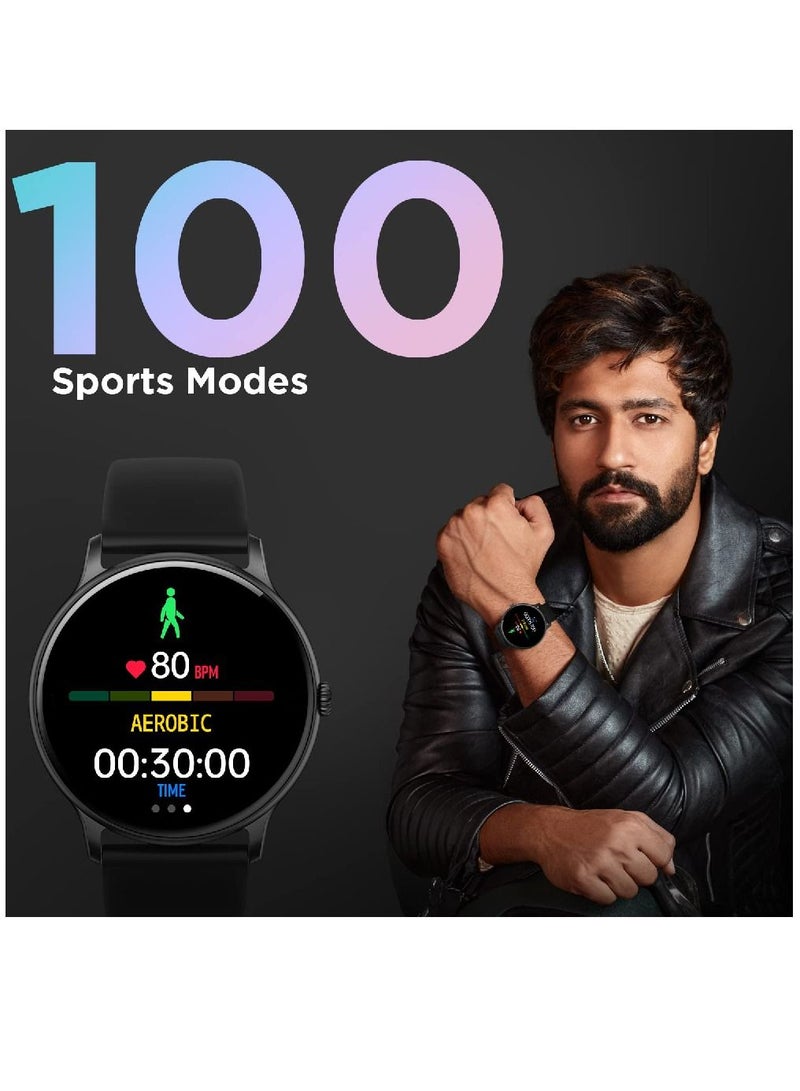 Zoom Plus Bluetooth Calling Round Dial Full Touch Multi-Function Smartwatch For Men & Women Black - Image 4