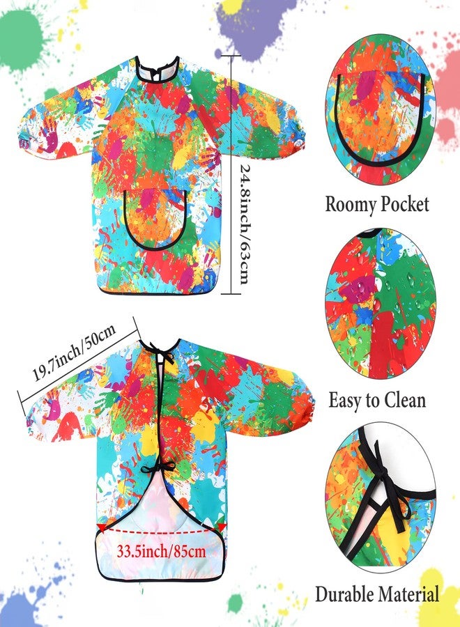 Keymall Artist Costume for Kids 5 Pcs Painter Costume With Beret Smock Palette Stickers For Halloween Career Day Dress Up (Multicolor) - Image 2