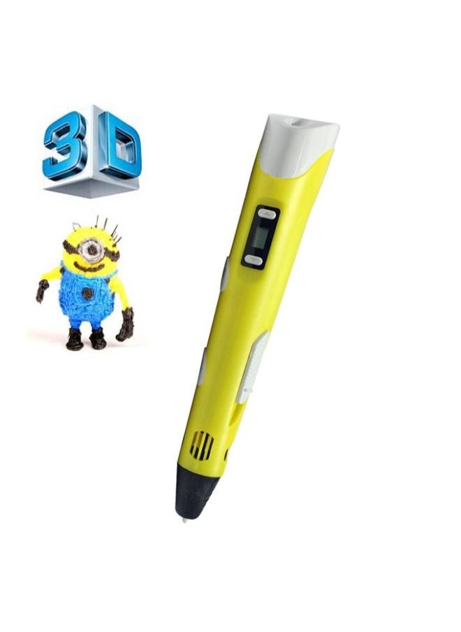 Executive LLC 3D Printing Pen With Adjustable Speed And Temperature For Kids Use For Creativity and 3D Design (USB Plug) Yellow  - Image 3