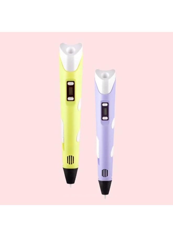 Executive LLC - 3D Printing Pen With Adjustable Speed And Temperature For Kids Use For Creativity and 3D Design (USB Plug) Yellow - Image 1