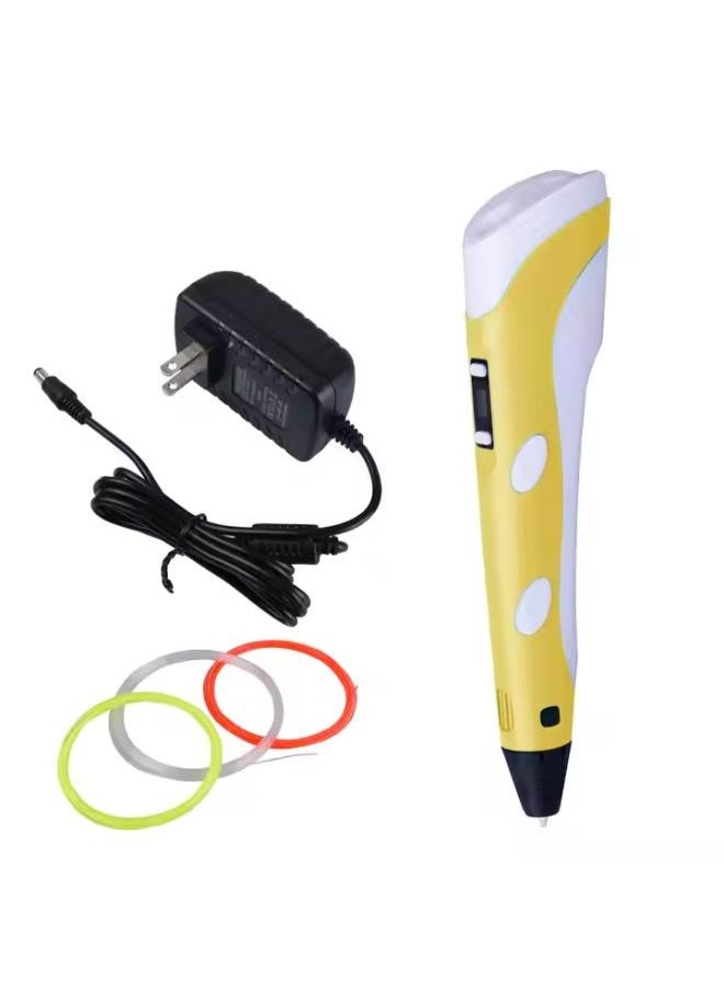 Executive LLC - 3D Printing Pen With Adjustable Speed And Temperature For Kids Use For Creativity and 3D Design (USB Plug) Yellow - Image 1