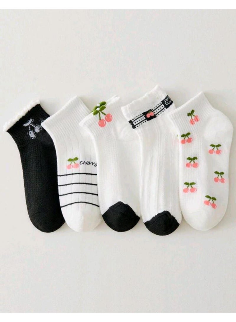 مجموعة من ست جوارب كاجوال خليط قطني قصيرة - Image 1