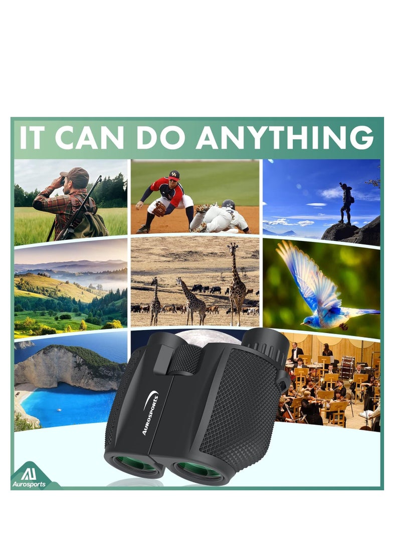 Aurosports Aurosports 10x25 Binoculars for Adults and Kids, Large View Compact Binoculars with Low Light Vision, Easy Focus Small Binoculars for Bird Watching Outdoor Travel Sightseeing Concert Hunting Hiking  - Image 5