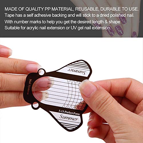 Rotekt 100pcs Nail Art Tips Extension, Nail Art Transfer Sticker Form Sticker Manicure Design Decoration Accessary for Acrylic Gel DIY Manicure Tools - Image 2