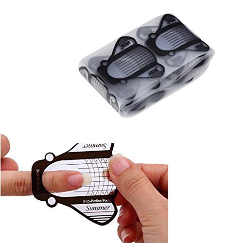 Rotekt 100pcs Nail Art Tips Extension, Nail Art Transfer Sticker Form Sticker Manicure Design Decoration Accessary for Acrylic Gel DIY Manicure Tools - Image 1